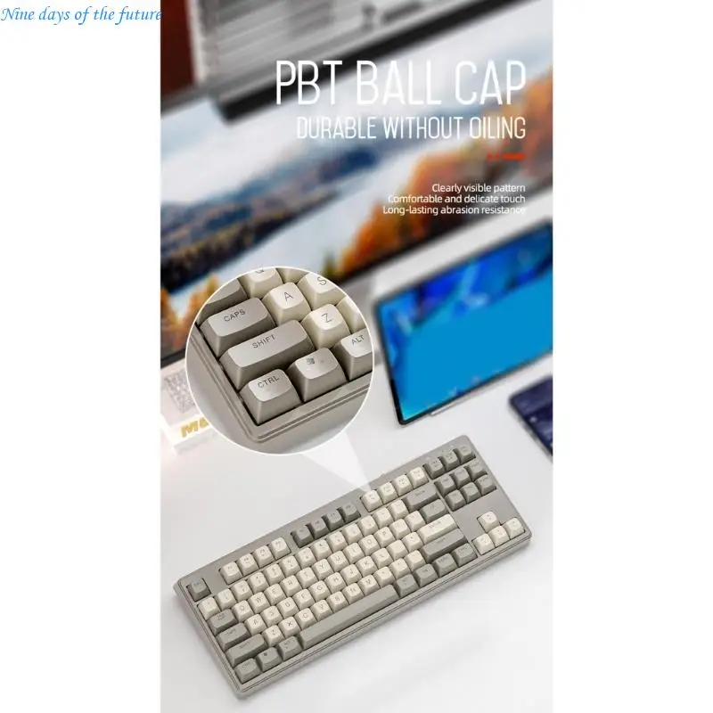 M87 87Keys Gaming Office Mechanical Keyboard Bluetoothcompatible5.0 2.4Ghz Ergonomic Wireless Keypad E65A