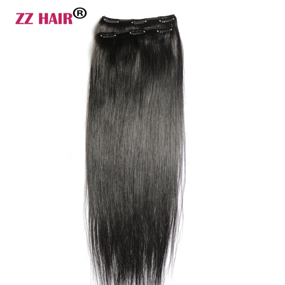 ZZHAIR 100% وصلات شعر ريمي بشري 16 "-24" 2 قطعة مجموعة 70 جرام-80 جرام 2x15 سنتيمتر مقاطع-في طبيعي مستقيم