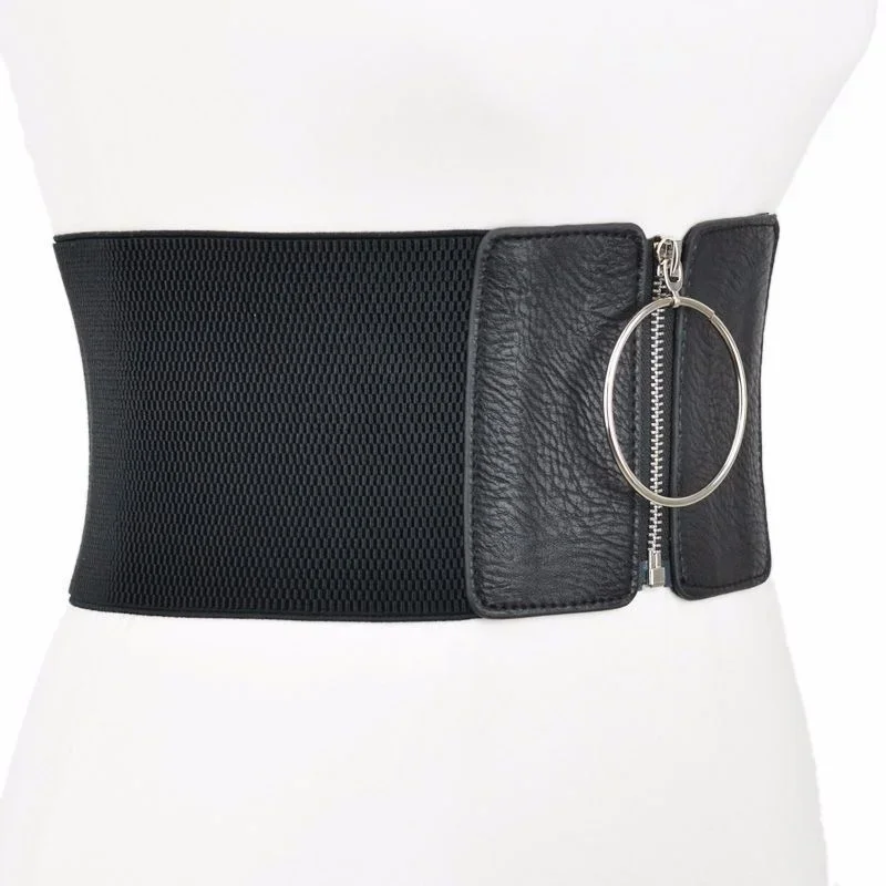 Fashion Corset Wide Belts Faux Leather Slimming Body Shaping Girdle Belt for Women Elastic Tight High Waist for Daily Wear