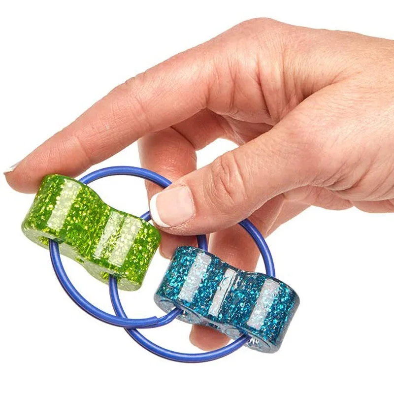 Cadena de descompresión Fidget Finger Spinner juguete sensorial llavero de rompecabezas de Metal dar a los niños la mejor iluminación divertida regalo de cumpleaños