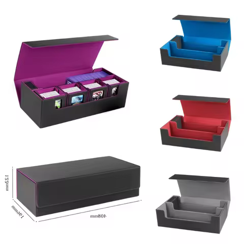 Large Capacity Game Card Deck Storage Box MTG YuGiOh TCG Card Storage Trading PU Card Deck Box Card Carrying Organiser