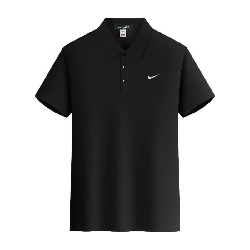 

Футболка с принтом Nike C4603, оригинальная хлопковая рубашка поло с вышивкой и бисером, черный цвет, S-5XL