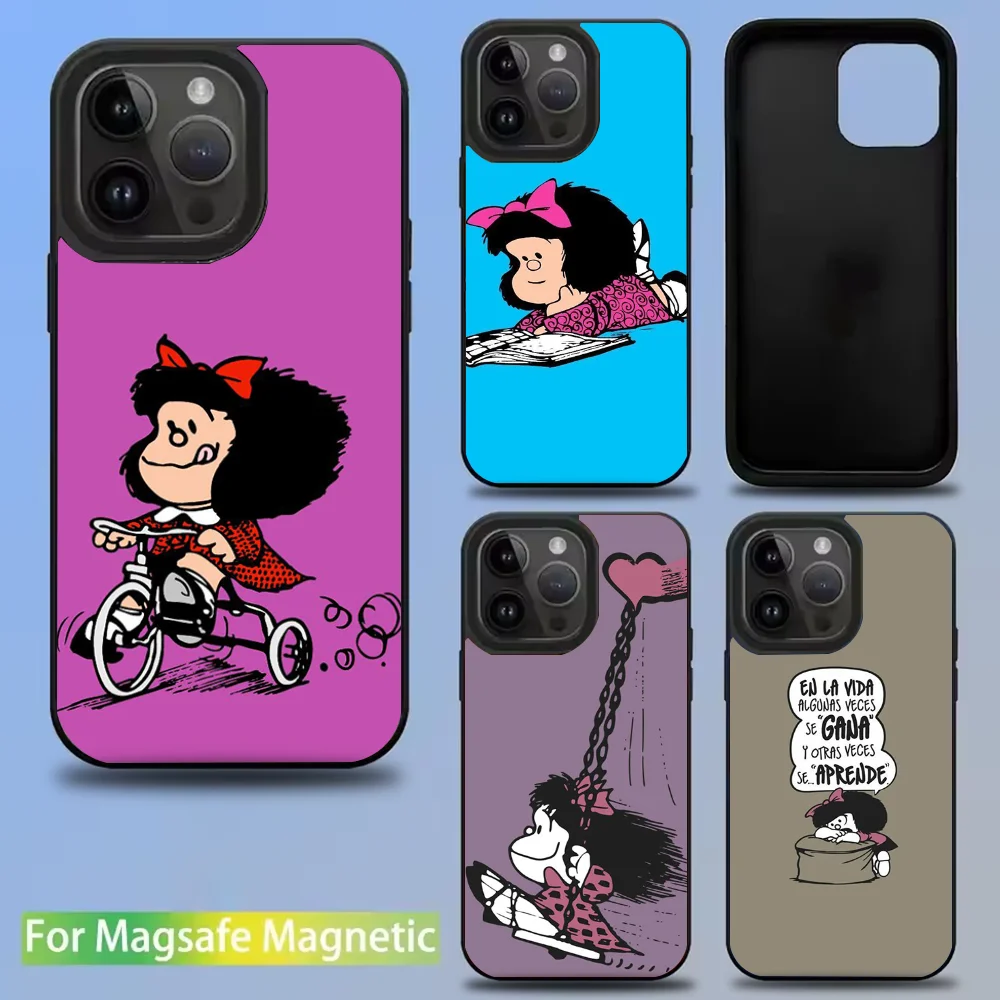 

Anime M-Mafalda Phone Case For iPhone 16,15,14,13,12,11,Pro,Max,Plus,Mini,SE New Magsafe Magnetic Wireless Charging
