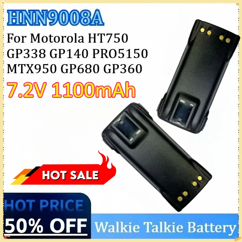 

Новый HNN9008A 7,2 В 1100 мАч для Motorola HT750 GP338 GP140 PRO5150 GP360 MTX950 GP680 Высококачественный аккумулятор для рации