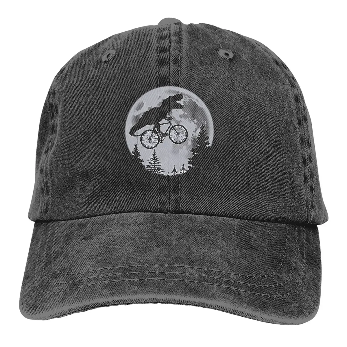 

Washed Men's Baseball Cap T-Rex Dinosaur Riding Bicycle Trucker Snapback Caps Dad Hat Cycling MTB Biking Golf Hats