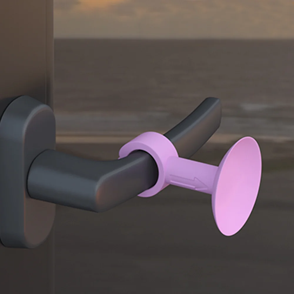 シリコン製衝突防止ドアストッパー 吸盤式ドアハンドルカバー 静音保護パッド 壁保護 ドアノブバンパー