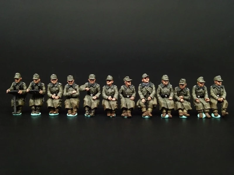 Kit de figurines en résine moulées sous pression, échelle 1/72, armée allemande de la seconde guerre mondiale, 12 figurines non peintes