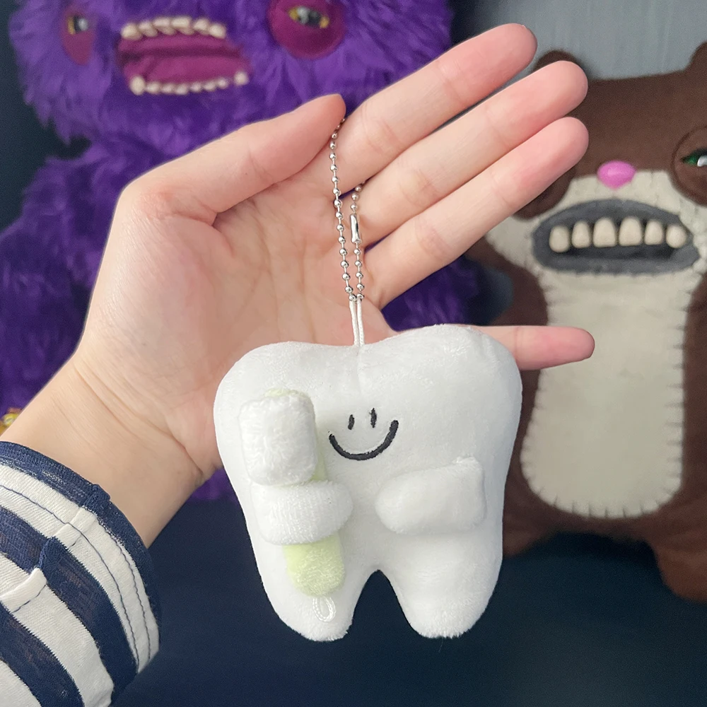 1Pcs Keychain Creative Mini Tooth Model Keyring For Kids Learn Brushing Schoolbag Pendant Backpack Ornament Dentist Clinic Gifts