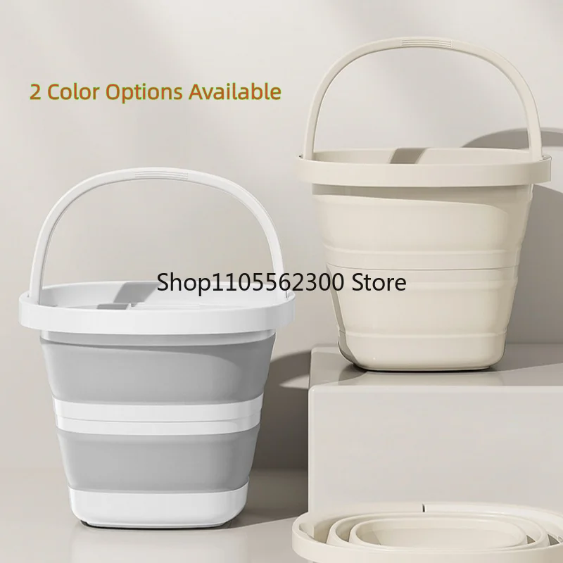 10L Collapsible Water Bucket with Handle Portable Foldable Pail for Fishing, Camping Travel, Easy Storage for Outdoor Daily Use