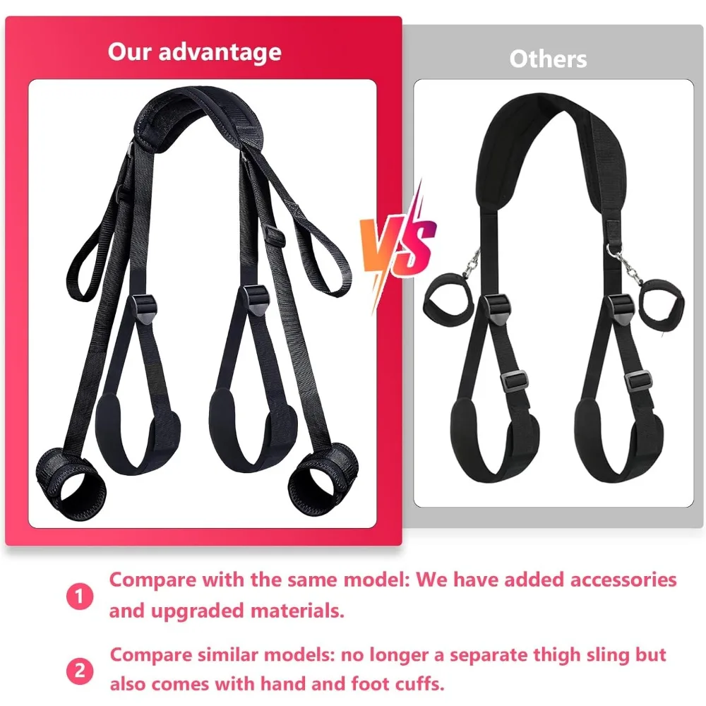 BDSM Bondage Restraints  Adult Sex Toys Straps Neck To Wrist Thigh Handcuffs Ankle Kits with Adjustable Restraints Set Sex Games