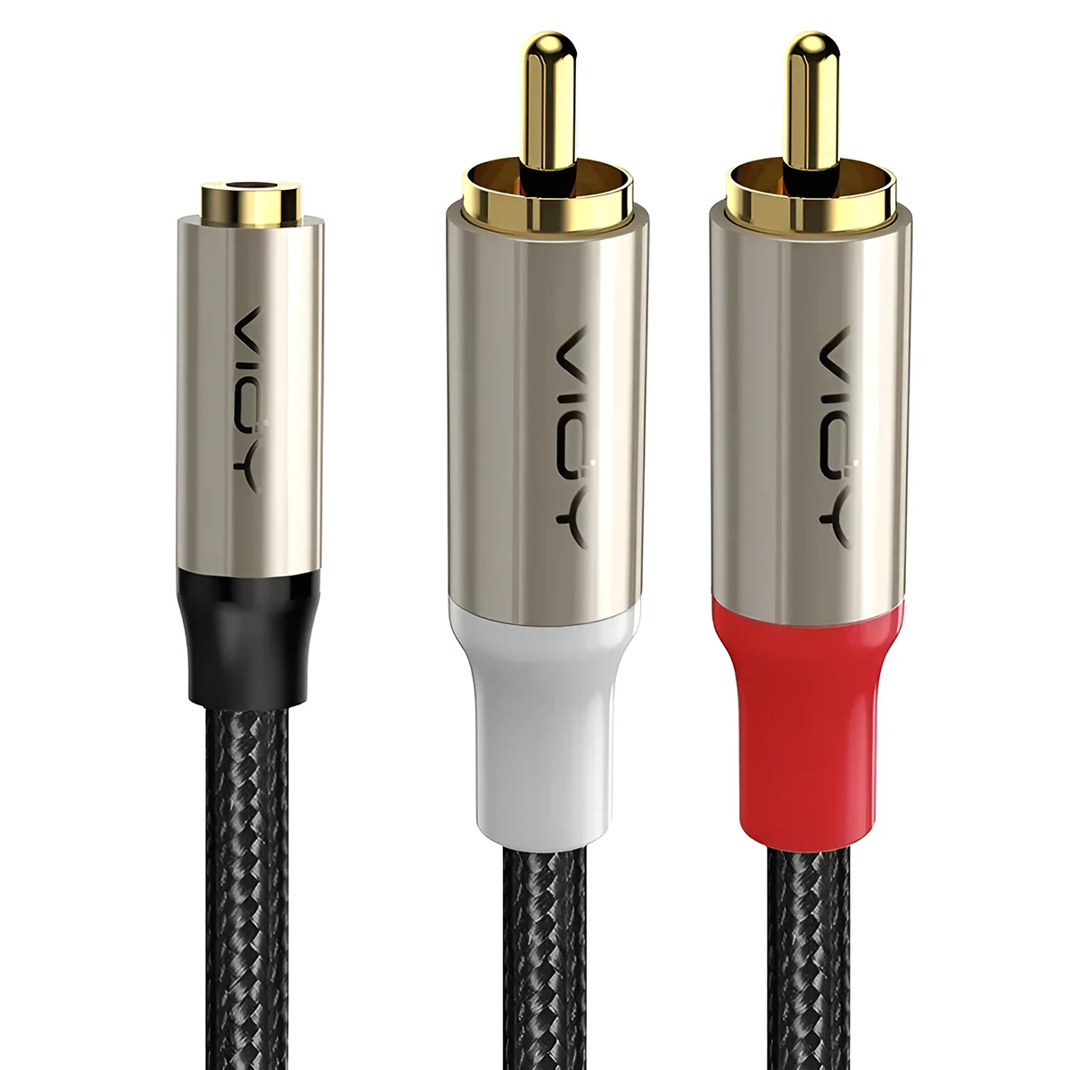 3.5mm To 2RCA Cable 3.5mm Jack Female To 2RCA Male Stereo Audio Adapter RCA Extension Cable for Phone Amplifier Speaker DVD Etc