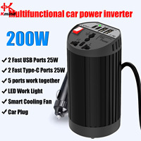 Car Power Inverter 200W Peak 400W 12V To 220V 110V Converter DC to AC Transformer Intelligent USB Fast Charging TypeC for Auto