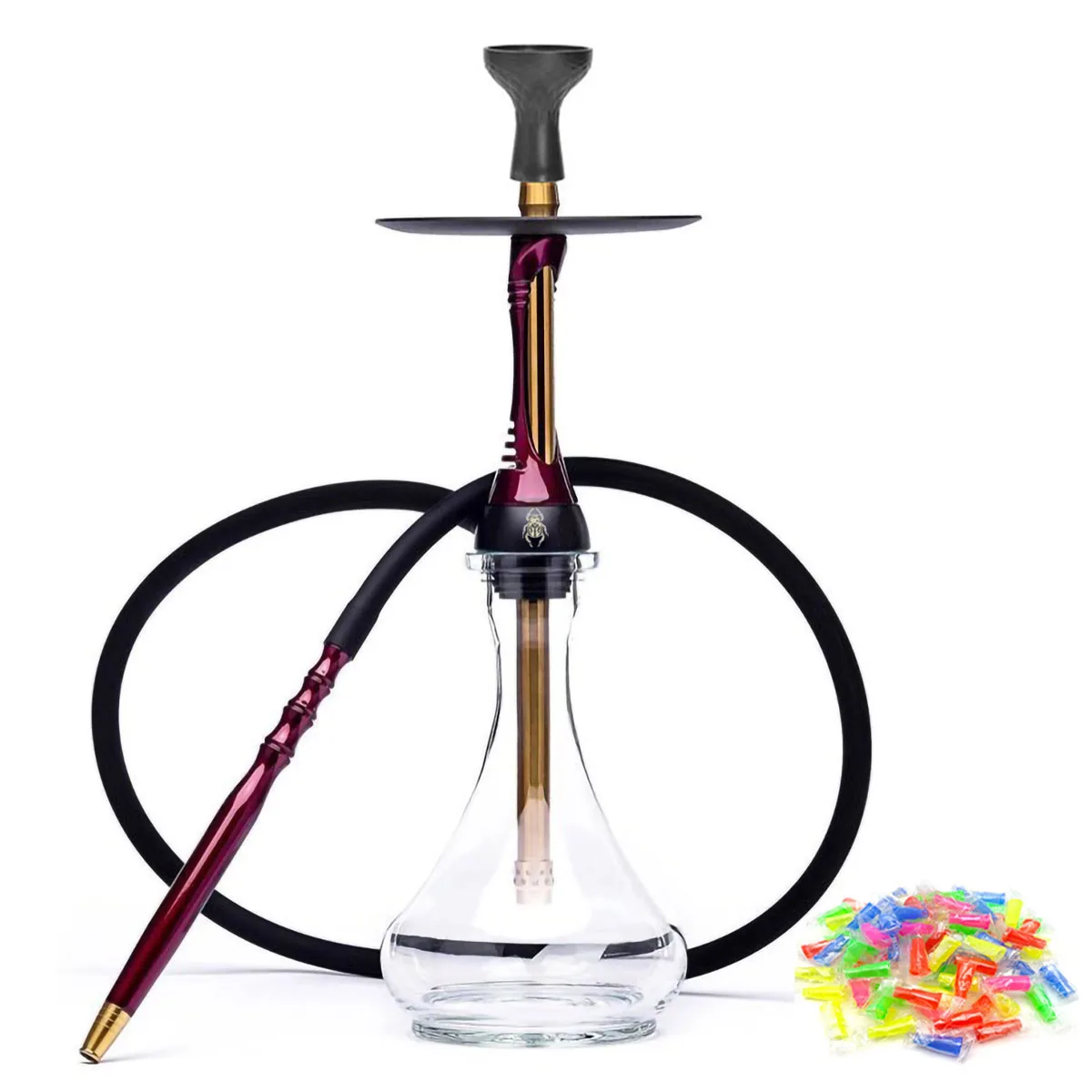 Shisha zestaw fajki wodnej z wężem miseczka silikonowa akcesoria ustnik ze stali nierdzewnej Sheesha Chicha Nargile fajka wodna palenia