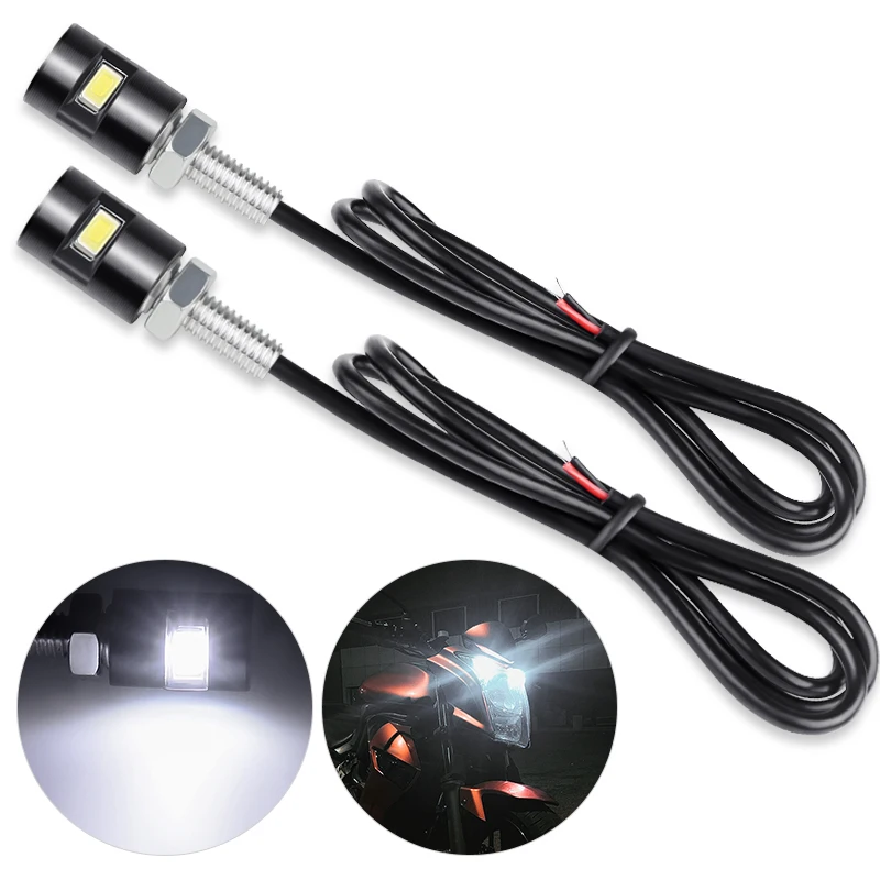 

1 Pair motorcycle universal modified LED license plate screw light electric 12V car motorcycle eagle eye lamp decorative light