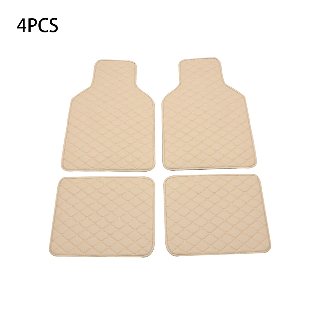 4 Pieces Car Floor Mats Automotive Interior Stepping Liner Foot Pad Automobile Carpet Front Rear Washable Mat