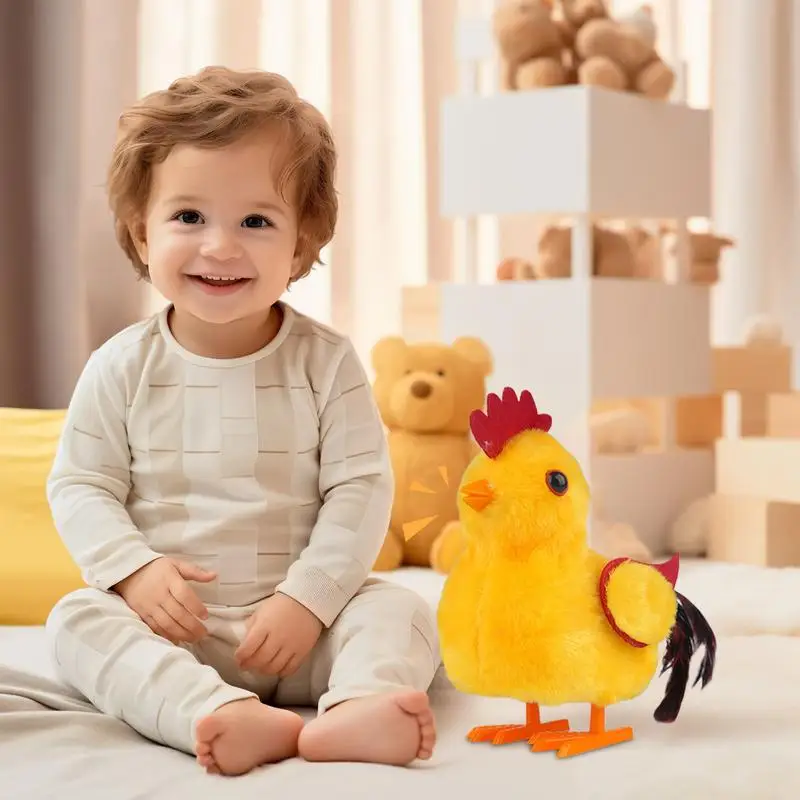 Pollo ambulante Giocattolo elettronico Walking Chirping Pollo Peluche Apprendimento sensoriale Bambola di peluche educativa per ragazzi Bambini Ragazze