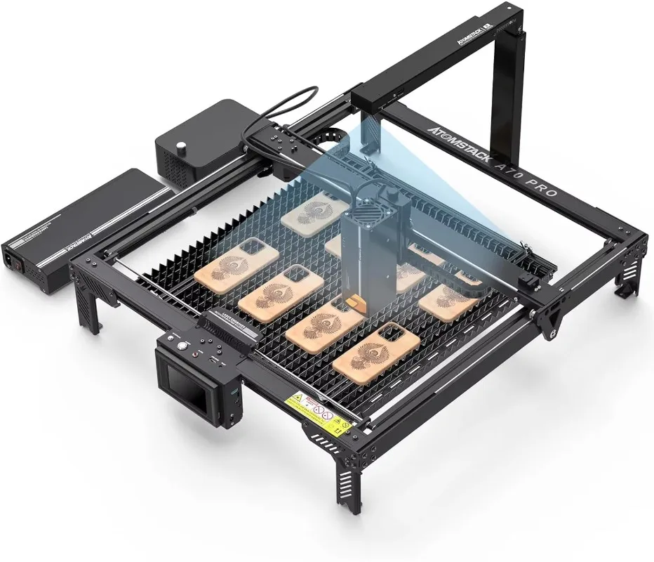 

A70 X70 Pro 70W Engraver With F3 Matrix Table 60L/min Automatic Air F60 400*500 mm With AC2 Lightburn