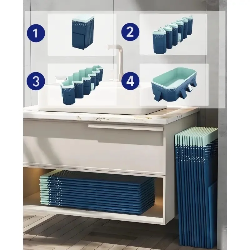 2.1m PVC Folding Pool Non inflatable Outdoor Patio Beach Garden Summer Cooling Bathing Pool For Family Kids