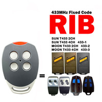 RIB 433MHz Fixed Code Clone Garage Door Remote Control 433-1 433-2 433-3 SUN T433 2CH 4CH MOON T433 2CH 4CH Garage Door Opener