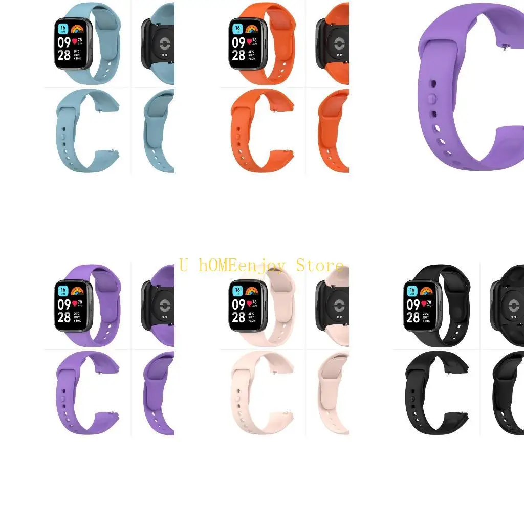 B0KF Silicone Strap for Redmi Watch3 Lite Active Sports Bracelets Silicone Watcband