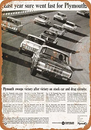 Wall-Color  Metal Sign - 1965  Stock Car Racing - Vintage Look