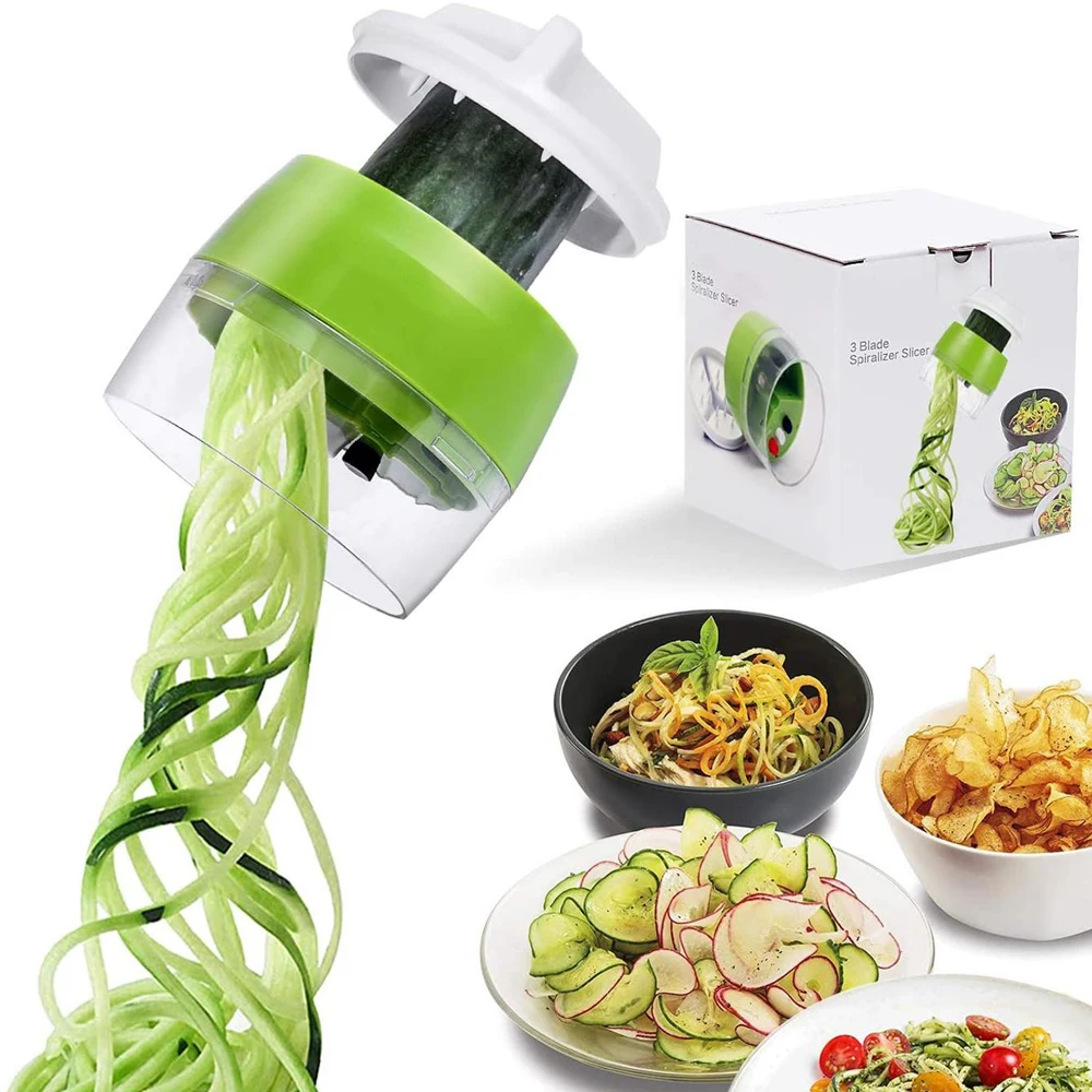 Hand-held Spiral Vegetable and Fruit Slicer Carrot Cucumber Peeler Shredder Vegetable Cutter Kitchen Supplies