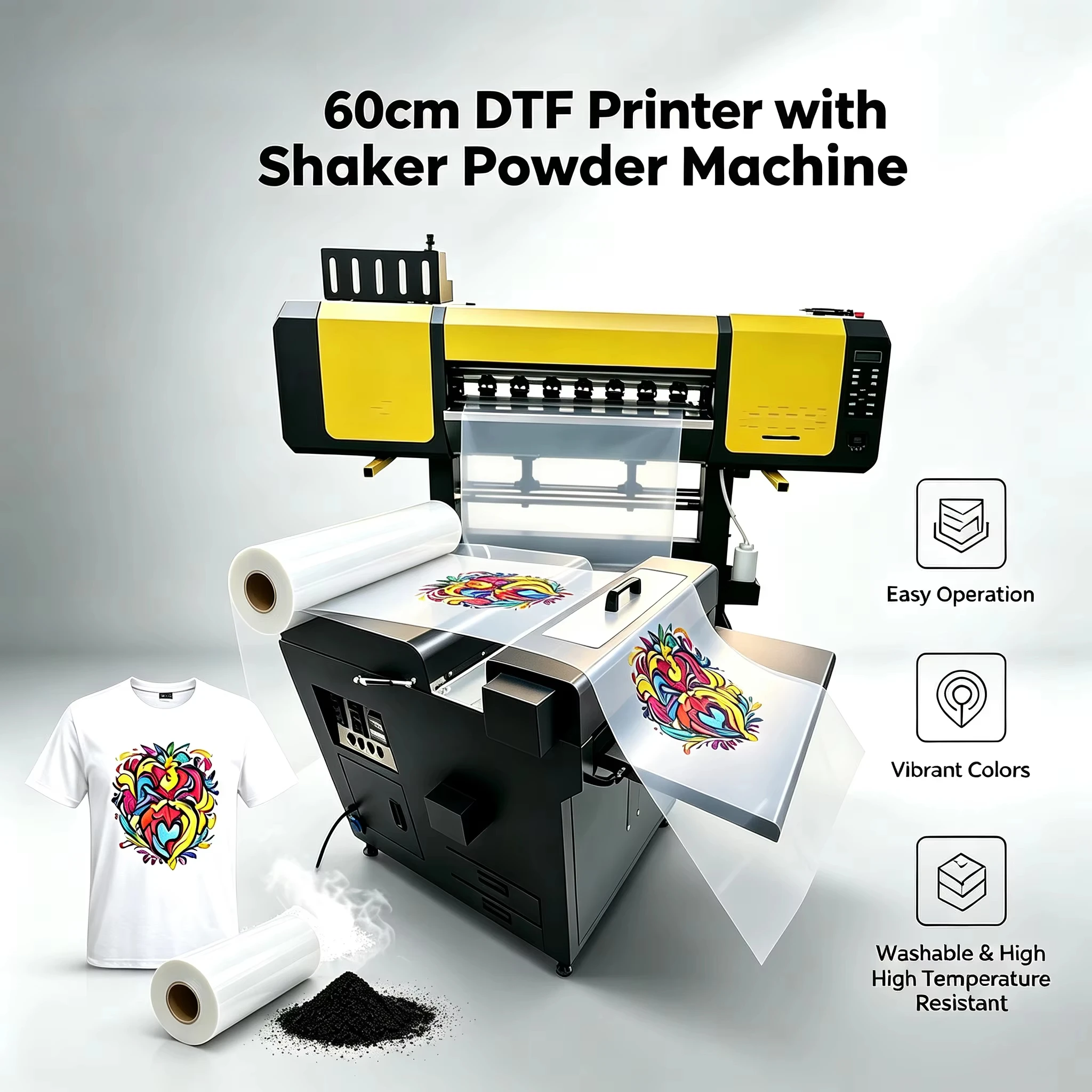 24Inch Xp600 DTF T-shirt Printer Printing Machine 30cm 60cm Roll to Roll with Shaker Machine Auto Dtf Film Sticker Feed