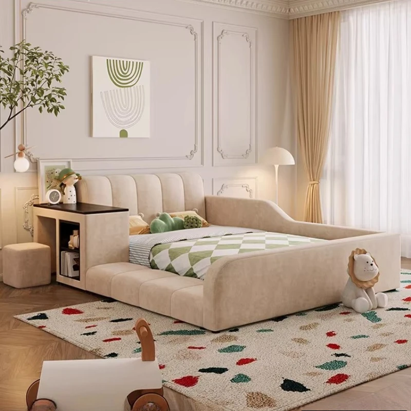 

Minimalist Bookshelves Bed Frames Queen Headboard 135x200cm Upholstered Bed Floor Bedroom Cama Matrimonial Home Furniture