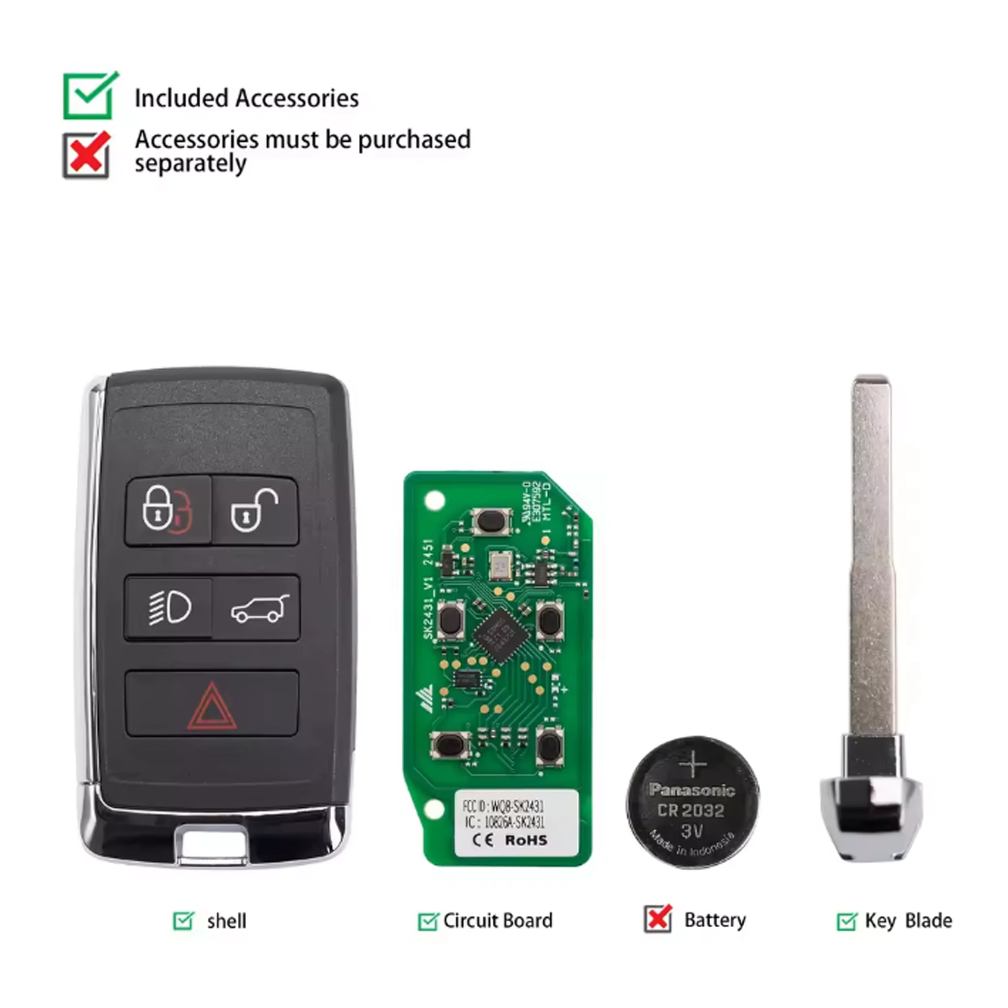 Autel IKEYLR005AL Smart Key for Land Rover Style 315/433MHz 5 Buttons