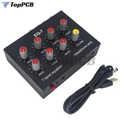 Audio EQ-7 Audio Signal Preamplifier 7 Band Equalizer Adjust High School Bass Sound Phone Computer Headphone Amplifier