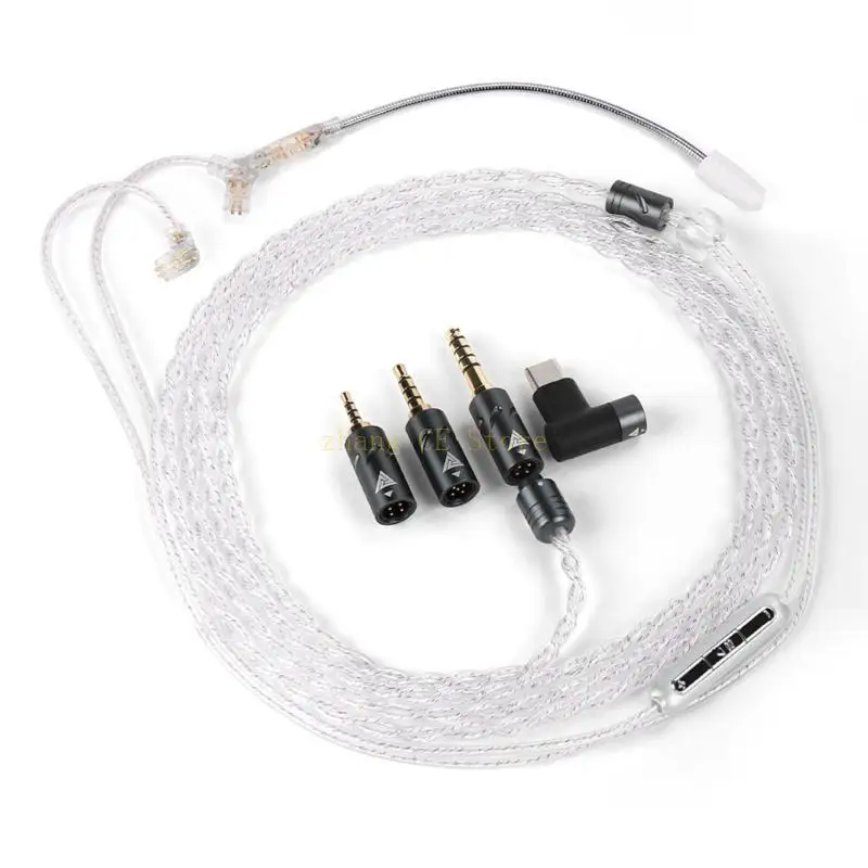 Auricolari M5TD Cavo aggiornato Silver placcato 2,5/3,5/4,4 mm/USB C/Gaming con cavo