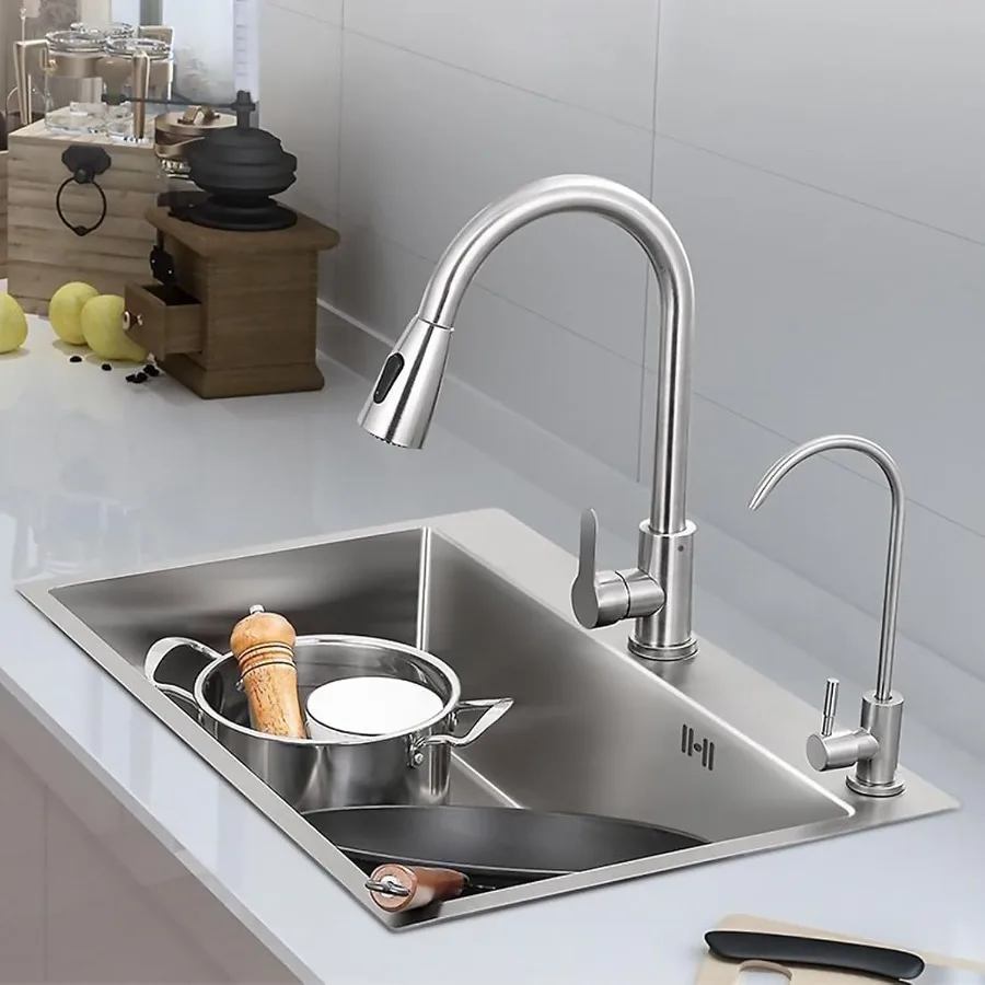 33x22 Drop in Kitchen Sink 10 Deep Large Top Mount Single Bowl Stainless Steel Sink with Nano Coating for Kitchen and Laundry R