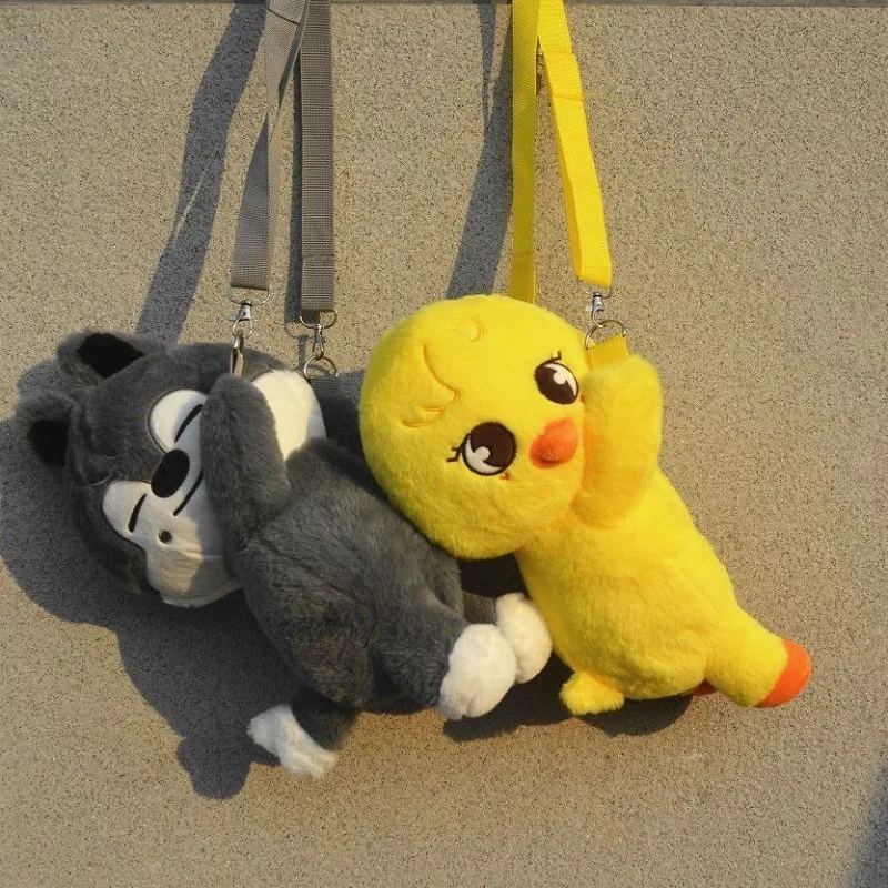 

25cm Stray Kids Backpack Plush Toys SKZ Stuffed Animal Wolf Bear Foxes Duck Stuffed Doll Bag Plush Toy Gift