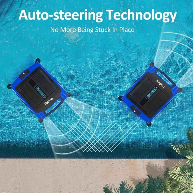 Nichro Robotic Pool Skimmer  Rechargeable Cleaning Modes, Automatic Obstacle Avoidance Robot Pool Cleaner