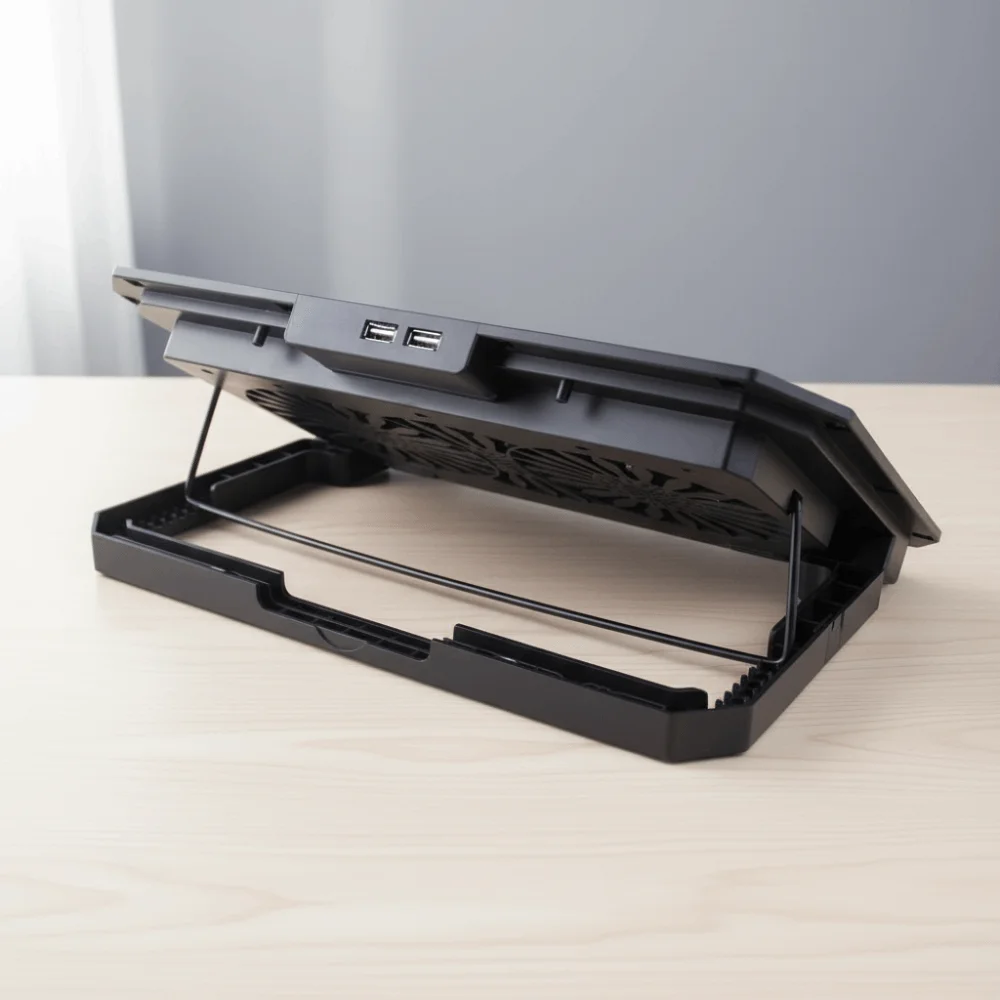 CPU Cooling Foldable Laptop Table RGB Two Fans Portable Notebook Riser 8-speed Adjustment Cooling Laptop Stand Holder