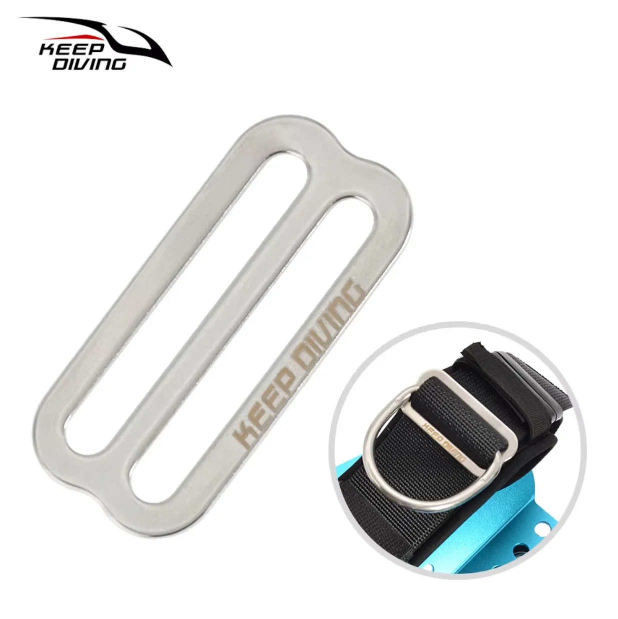 Tüplü Dalış 316 Paslanmaz Çelik 8 şekilli Kemer Halkası Dokuma Kayış Kaleci Toka Halka Tutucu Kanat BCD Aksesuarları