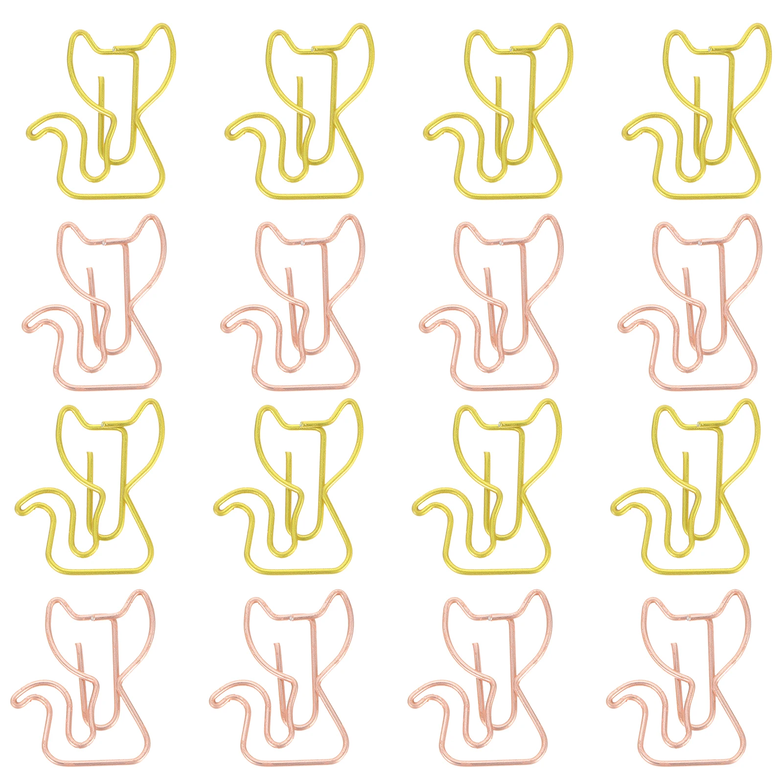 30Pcs Cat Shaped Paper Clips Creative Metal Paperclips Memo Note Decorative Clips Bookmarks Office School Home Supplies