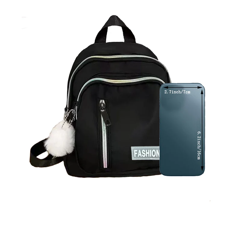 حقيبة ظهر محايدة للجنسين بكتف مزدوج مع لون نقي على الطراز الياباني وحزام معلق للاستخدام غير الرسمي