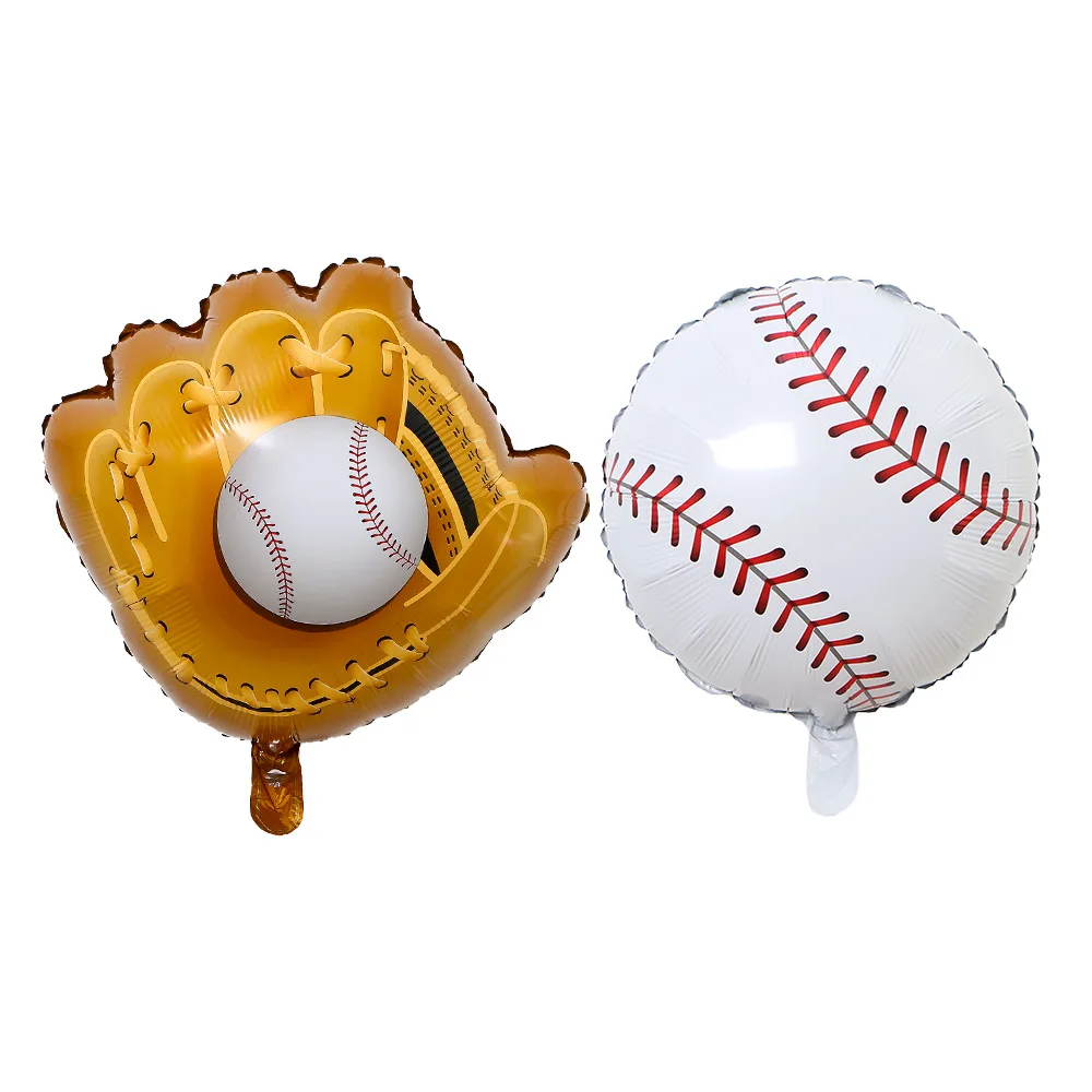 2Pcs Baseball Gloves Balloons for Kids Boy Happy Birthday Decorations Gifts Ball Game Theme Party Foil Air Balloon Supplies