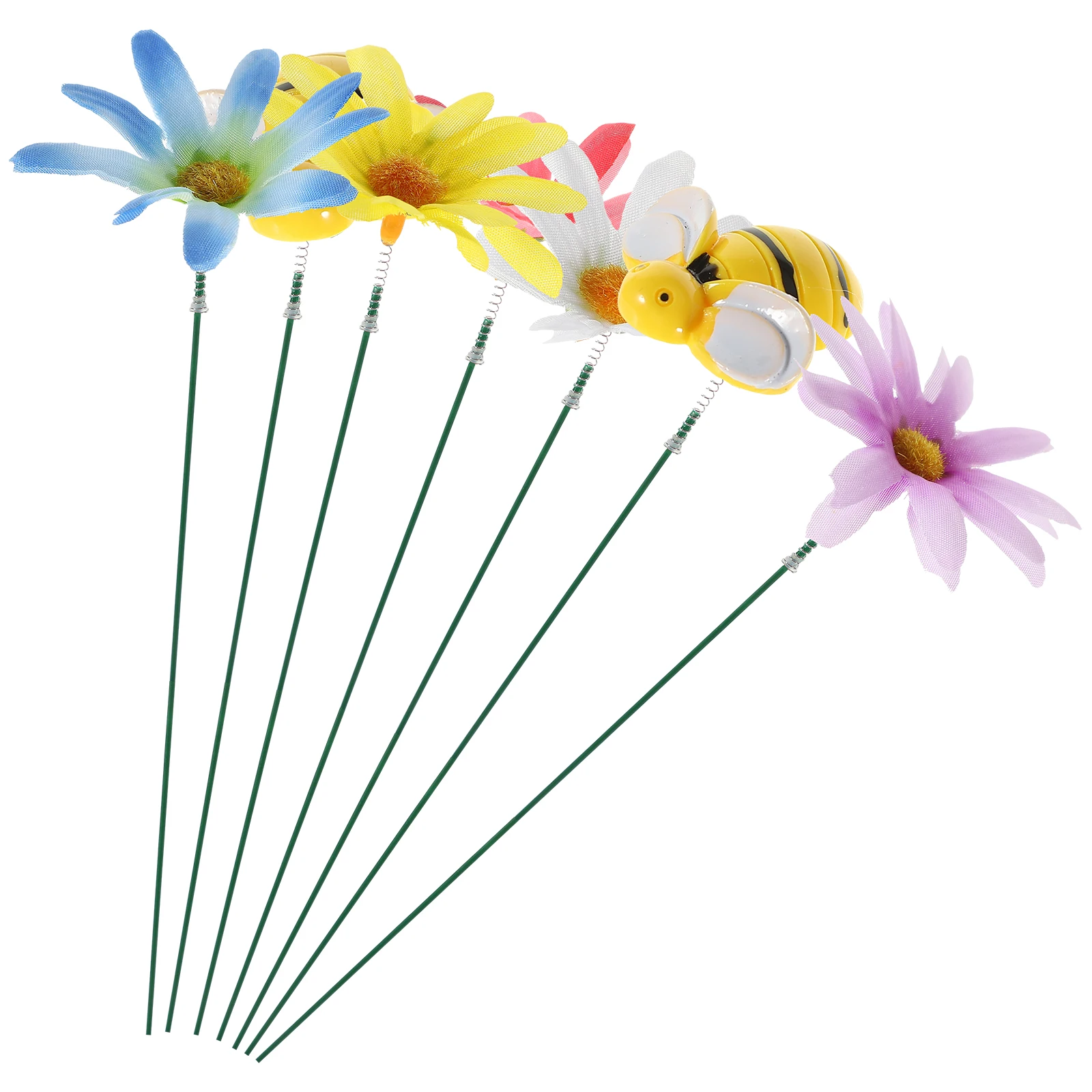 

1 set Simulated Bee Flower Decorative Stakes Realistic Garden Ornaments Artificial Flowers Yard Decor Small Stakes Lawn