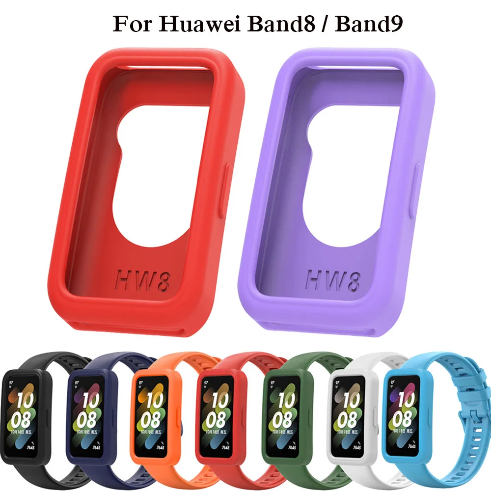 Silicone Protective Watch Case for Huawei Band 8/ Band 9 Screen Protector Cover Cases Full Soft Lightweight Shell Accessories