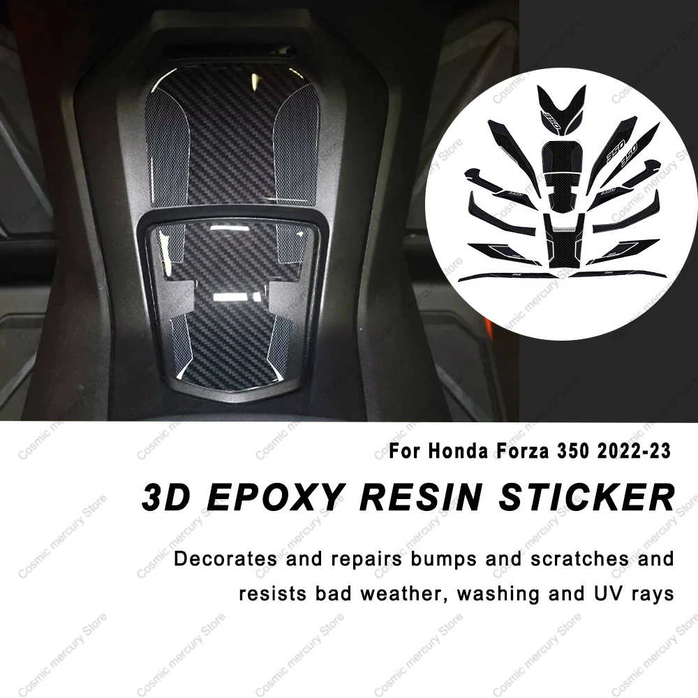 For Honda Forza 350 2022-23 3D Door Protection Sticker Epoxy Resin Sticker Motorcycle Tank Pad Sticker