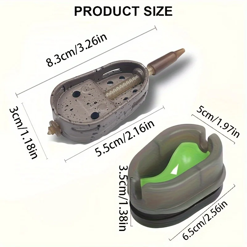 2pcs Method Feeder,Fishing Inline Feeder,Carp Fishing Feeder Device Set,Carp Accessories with ,30g,40g,50g