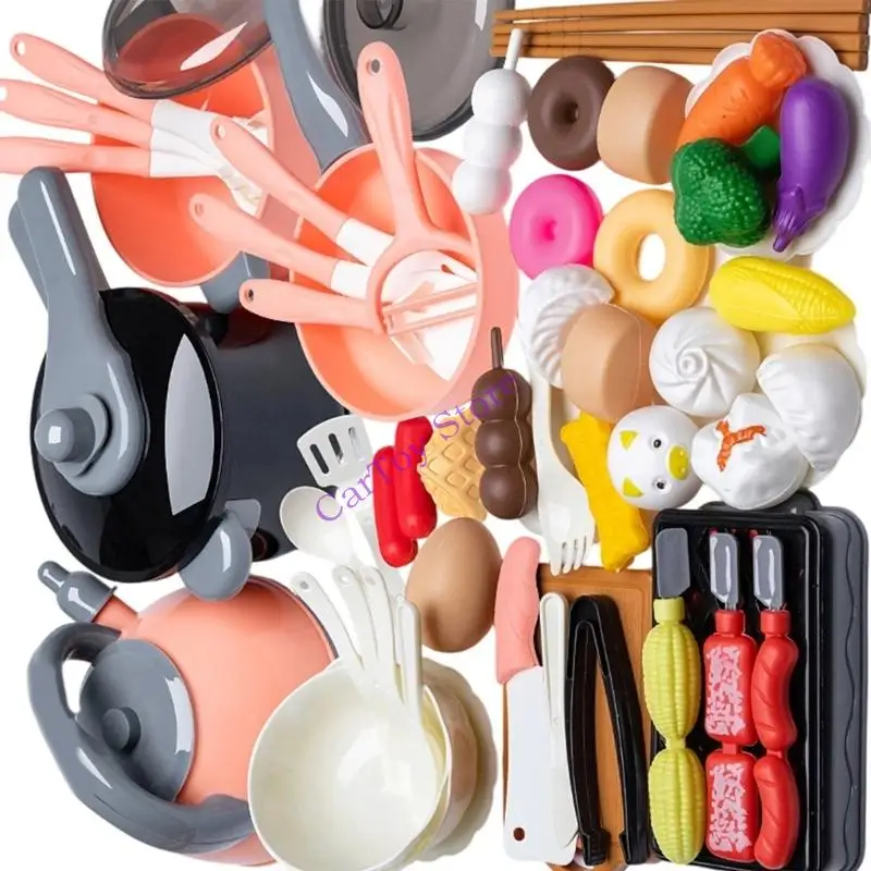 لعبة الطبخ الإبداعية للأطفال الصغار 3+ سنوات اختيار عشوائي الفواكه والخضروات مجموعة طعام اللعب الواقعي مع سهولة التخزين #4