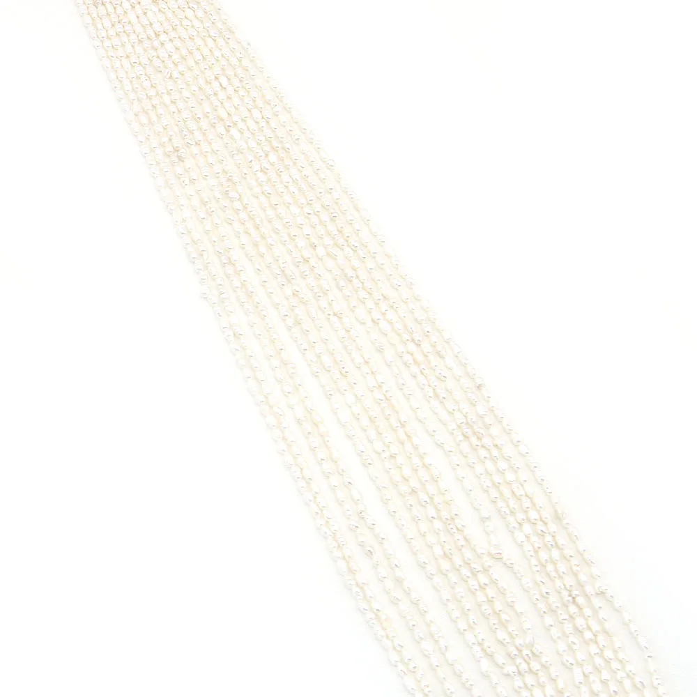Natural Freshwater Pearl Beads Rice Shape Straight Hole Loose Bead for Jewelry Making Handmade DIY Bracelet Necklace Accessories