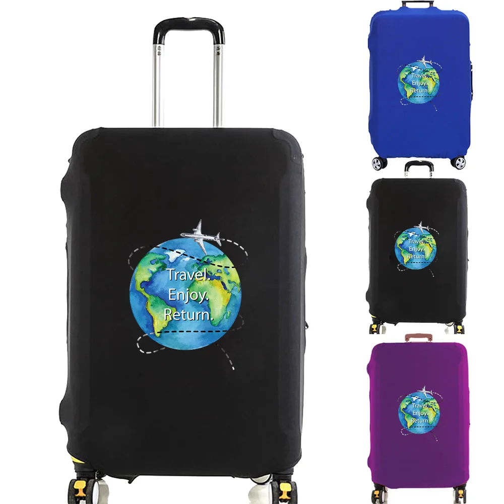 Luggage Cover Suitcase Protector Enjoy Return Letter Thicker Elastic Dust Covered for 18-32 Inch Trolley Case Travel Accessories