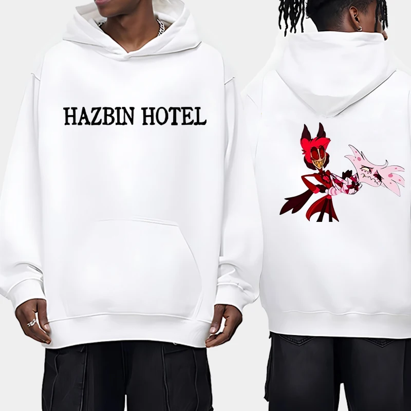 

Fashion Hazbin Hotel harajuku Cartoon Graphics Hoodies Unisex vintage punk Winter pullovers Men women Fleece Casual Sweatshirt