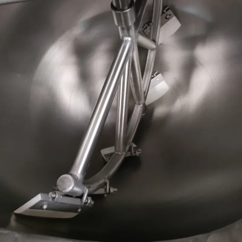 Commercial Jacketed Kettle Agitator Mixer New Sandwich Pot Steam Heating Tilting Feature Meat Fruit Jam Food Bakery