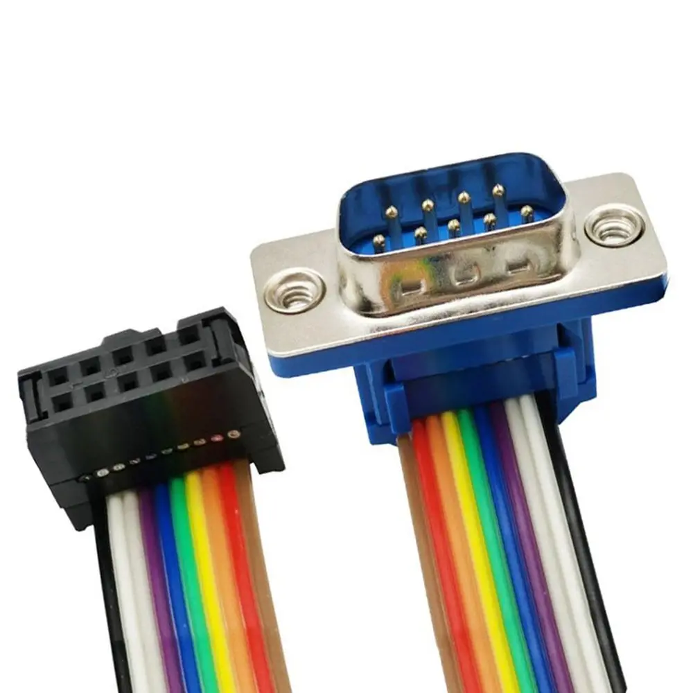 DB9 to IDC 9 Pin Connector Copper Core Universal Flat Ribbon Cable Multicolor Ribbon DB9 Connector Industrial Applications