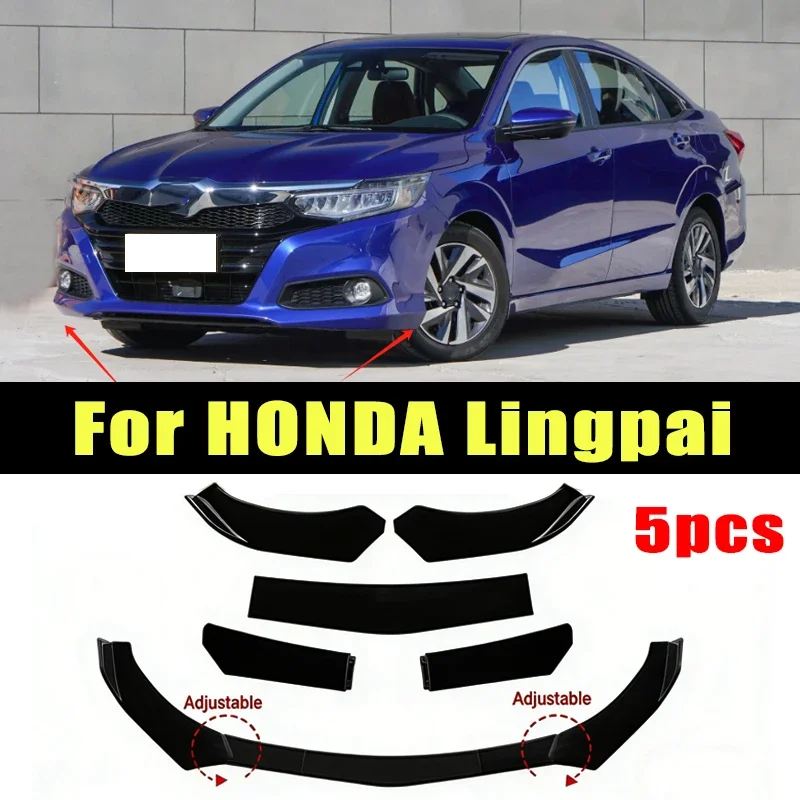 

5Pcs ABS Material Universal Car Front Bumper Separator Bumper Lip Body Kit Duck Lip Separator For HONDA Lingpai Car Accessories